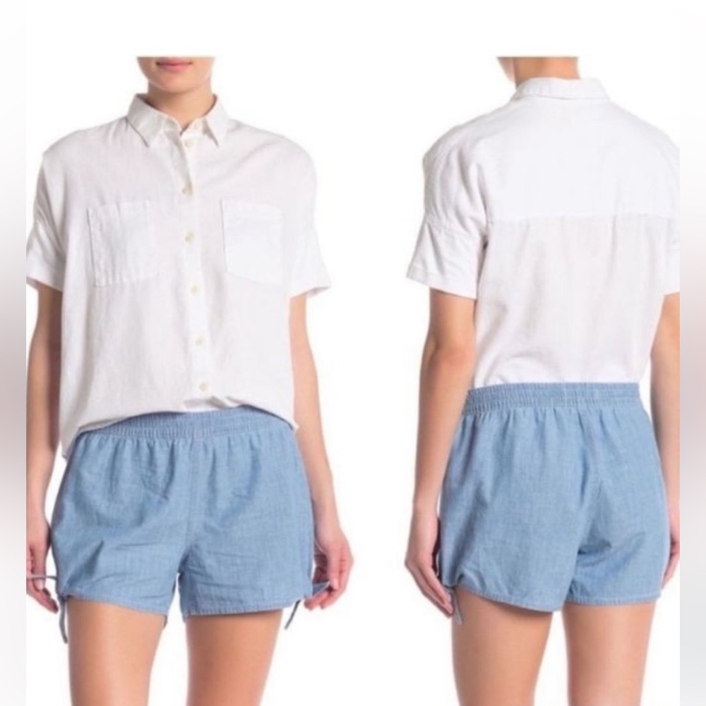 Madewell Pull On Side Tie Chambray Shorts Size Small